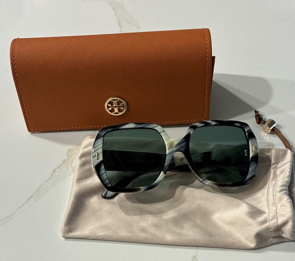 Tory Burch TY7191U Oversized Square Tortoise Shell Sunglasses Tinted UV w/ case